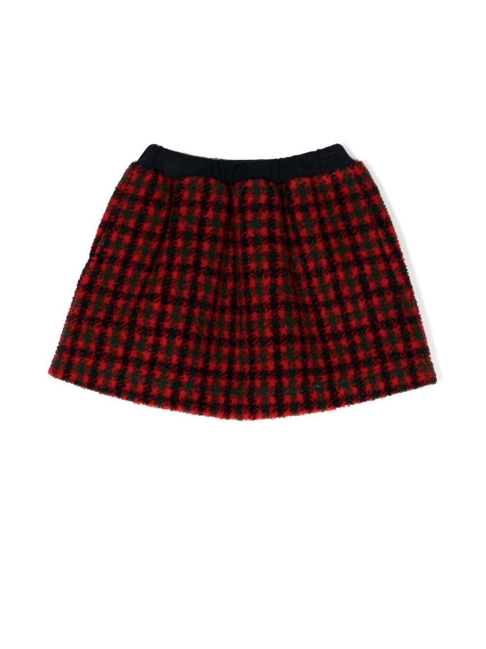 

Familiar check-pattern flared mini skirt