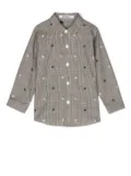 familiar Prince of Wales-check button-up shirt - Black