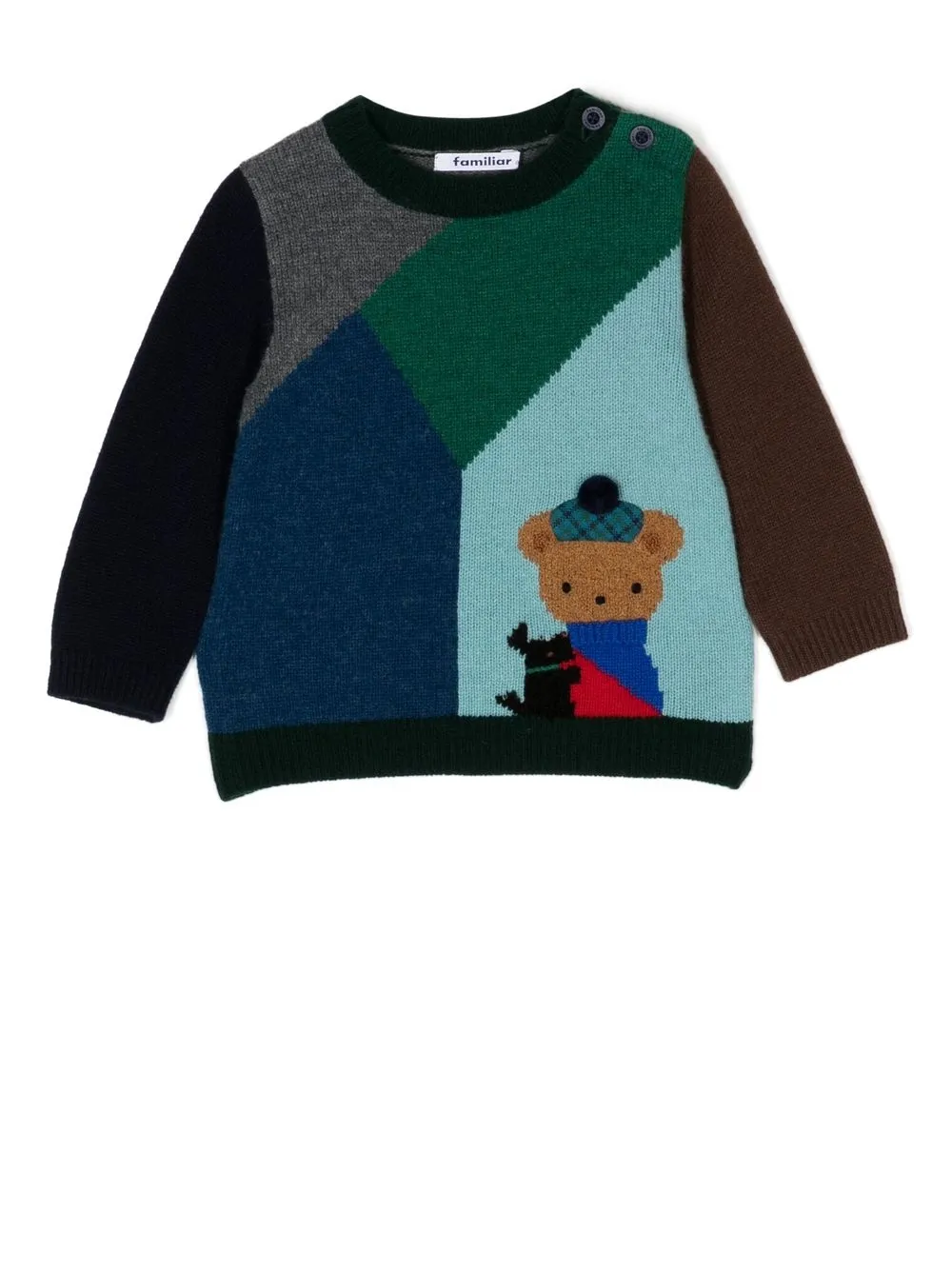 

Familiar patchwork crew neck jumper - Multicolour