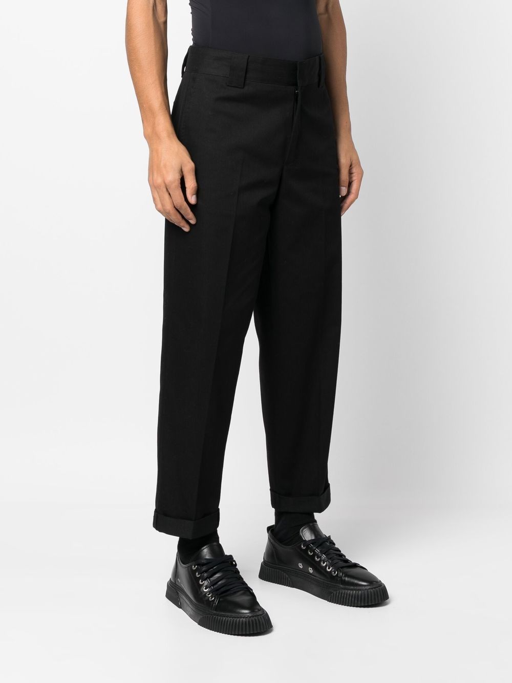 Shop Golden Goose Logo-patch Straight-leg Trousers In Black