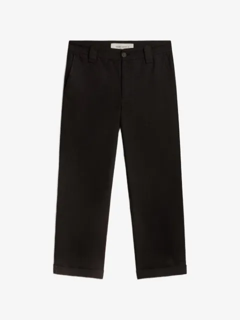 Golden Goose logo-patch straight-leg trousers