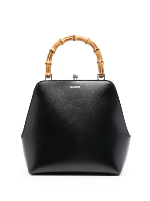 Jil Sander Goji Bamboo small leather top handle bag