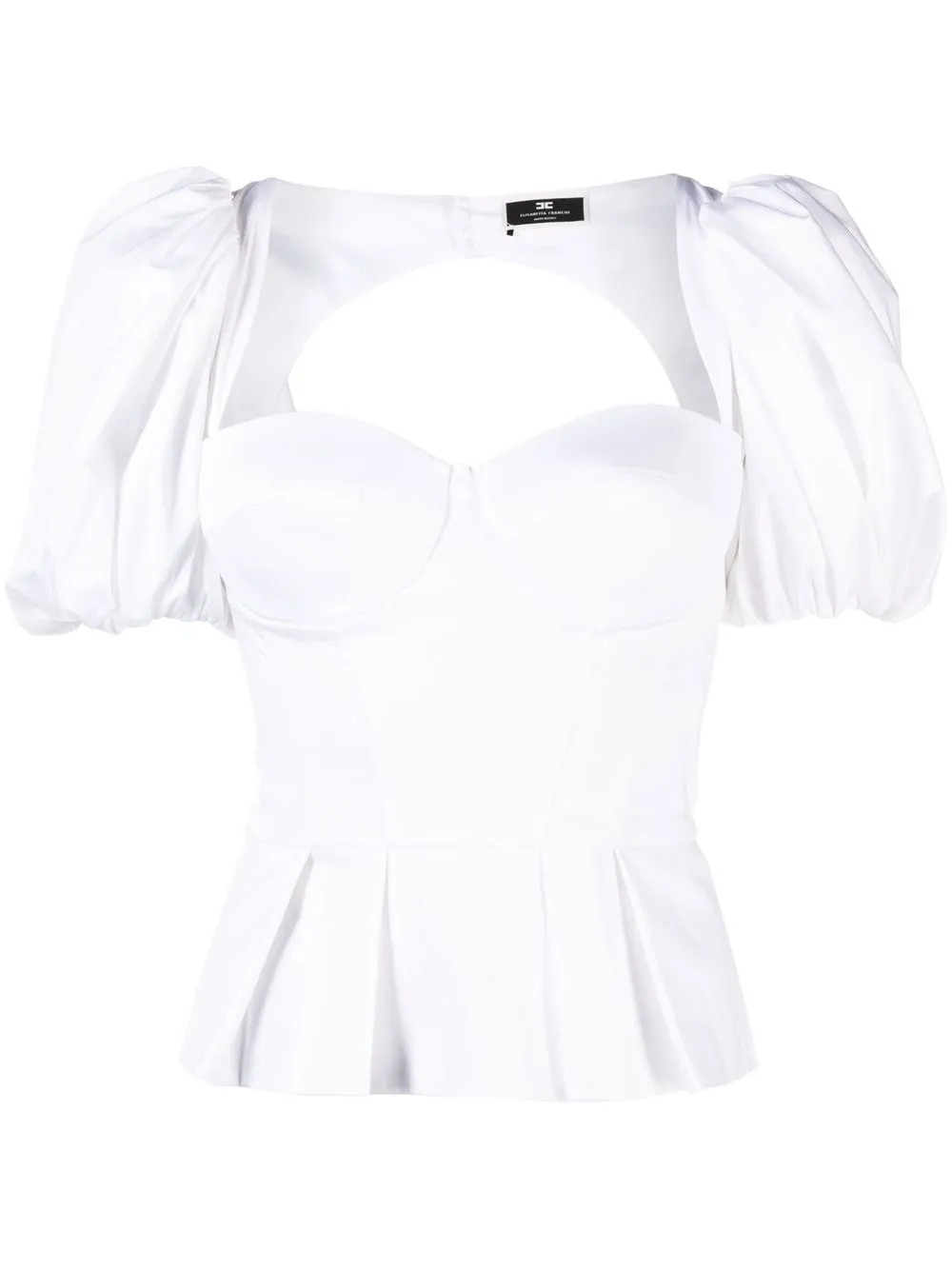 

Elisabetta Franchi puff-sleeve corset top - White