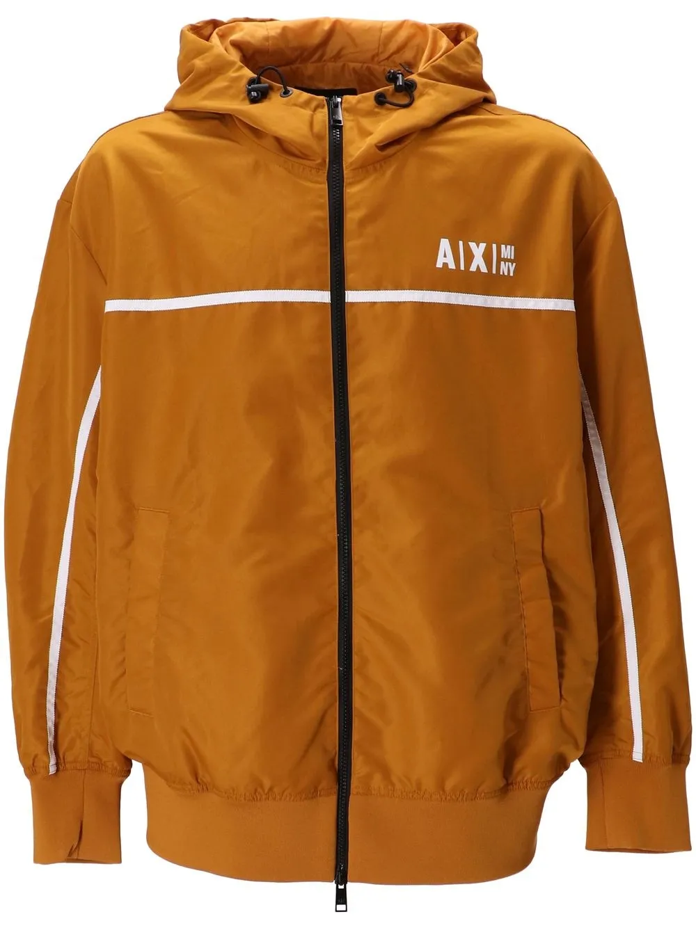 

Armani Exchange logo-print hooded windbreaker - Orange