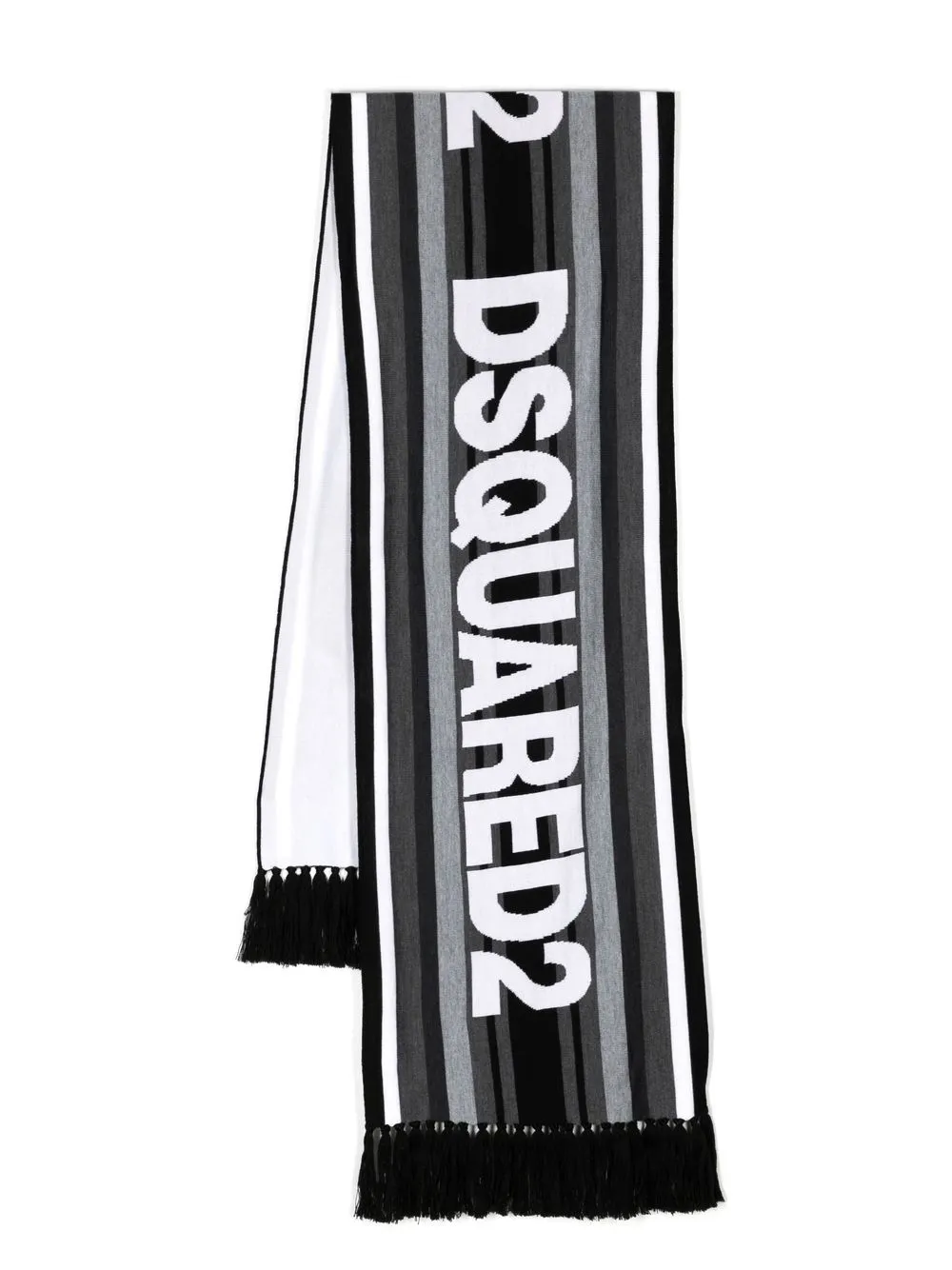 

Dsquared2 intarsia-knit logo wool scarf - Grey