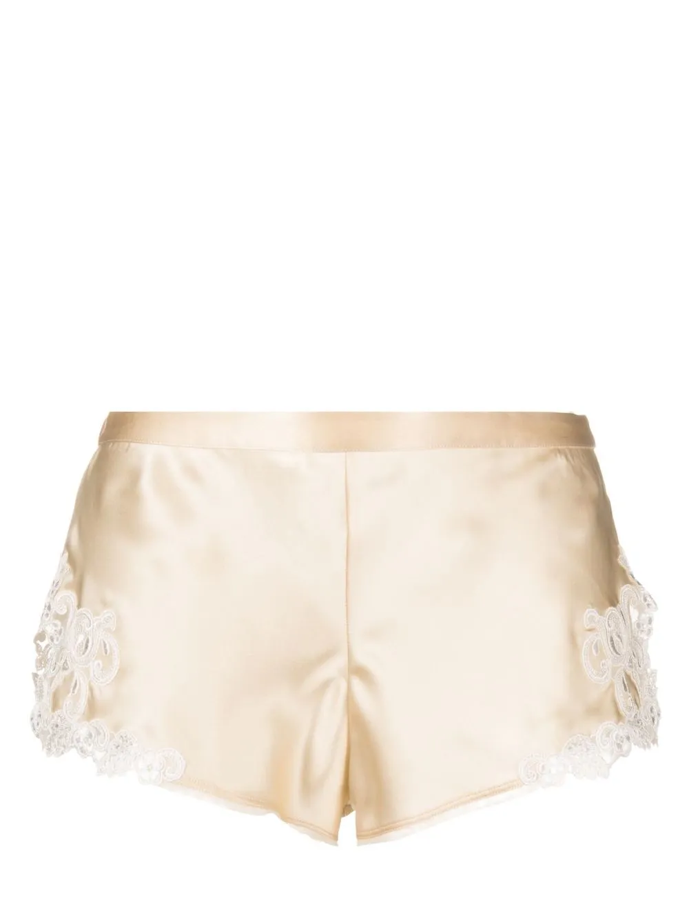 

La Perla lace-detail silk night shorts - Neutrals