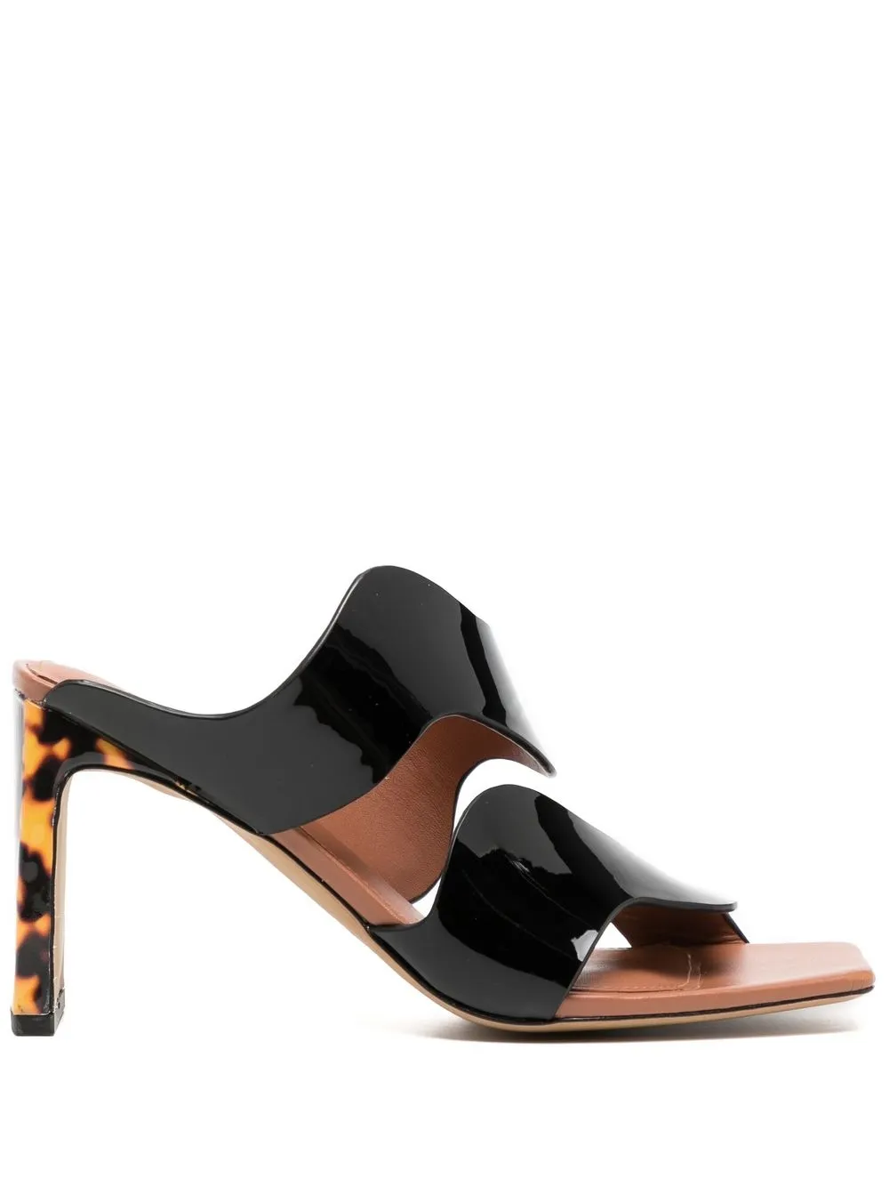 Loeffler Randall Leather Bow 90mm Sandals In Black