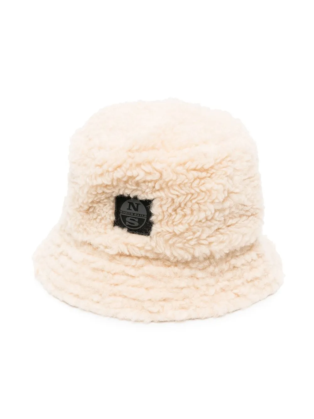 

North Sails Kids faux-shearling logo bucket hat - Neutrals