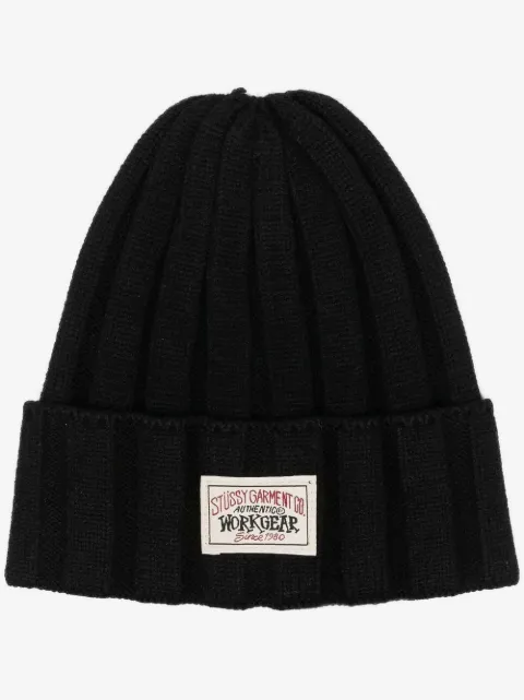 Stüssy ribbed-knit logo-patch beanie