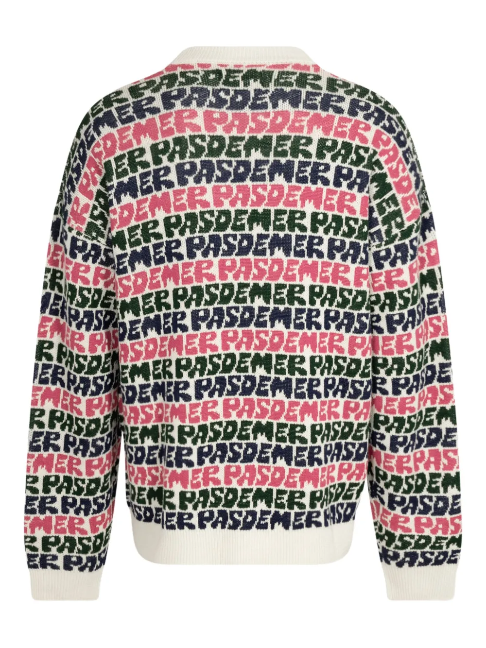 Pas de Mer Trui met graffiti-print en ronde hals - Blauw