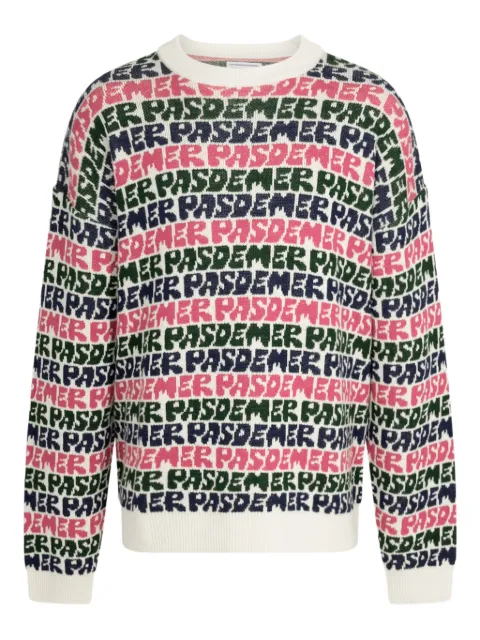 Pas de Mer graffiti-knit crew-neck sweater