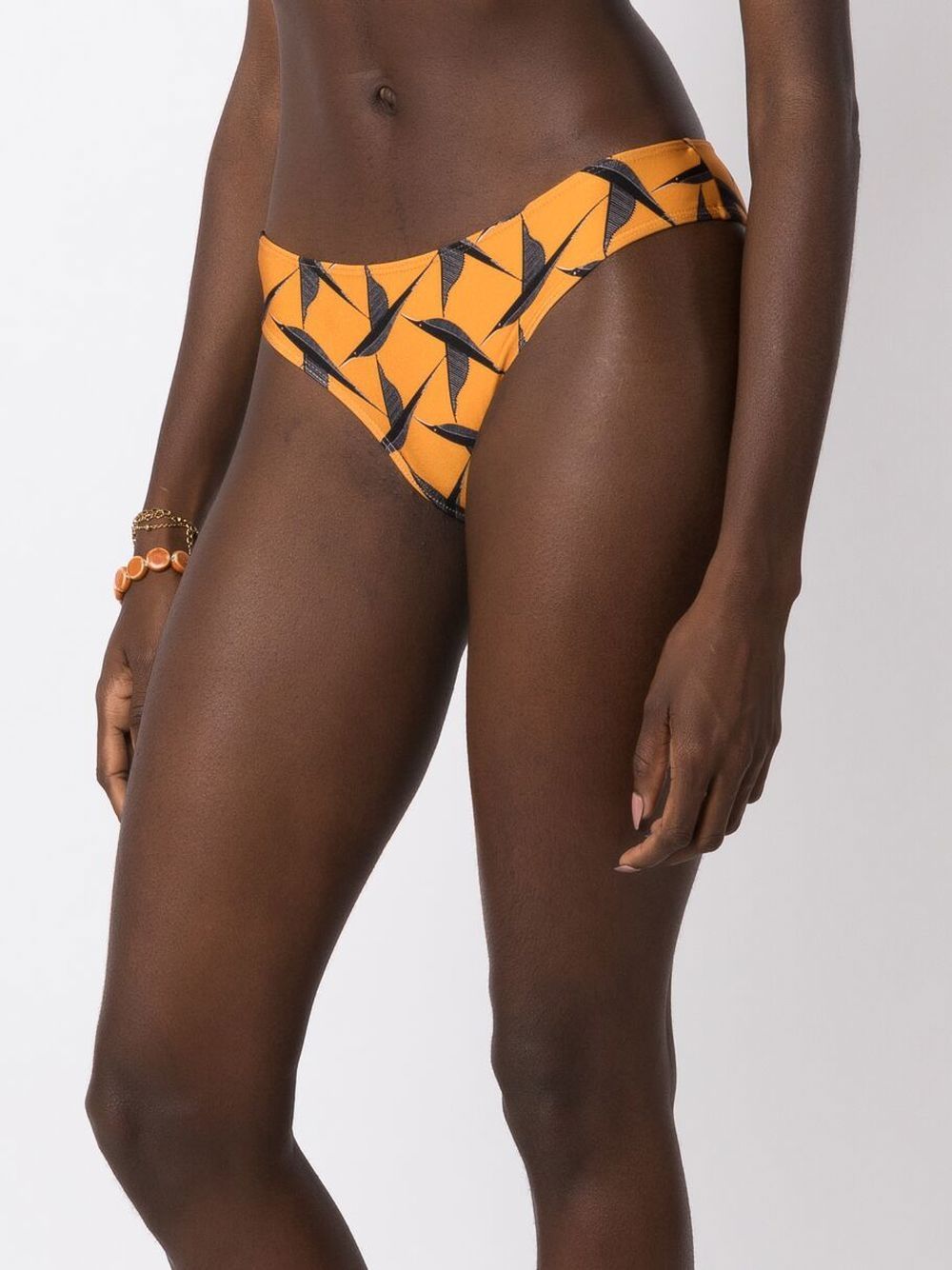 Shop Lygia & Nanny Waikiki Bird-motif Bikini Bottoms In Orange
