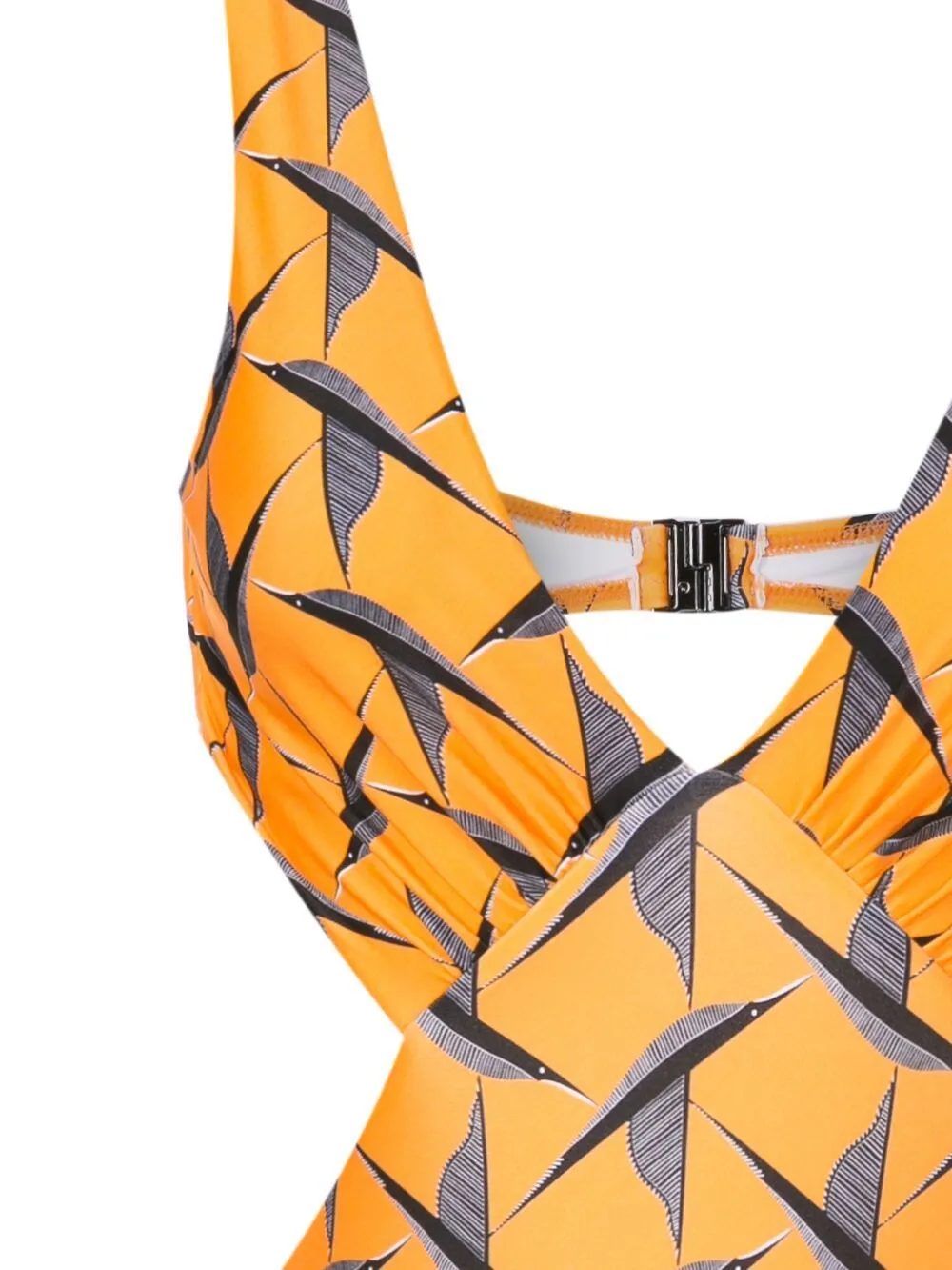 Shop Lygia & Nanny Alexis Printed Cut-out Swimsuit In Orange