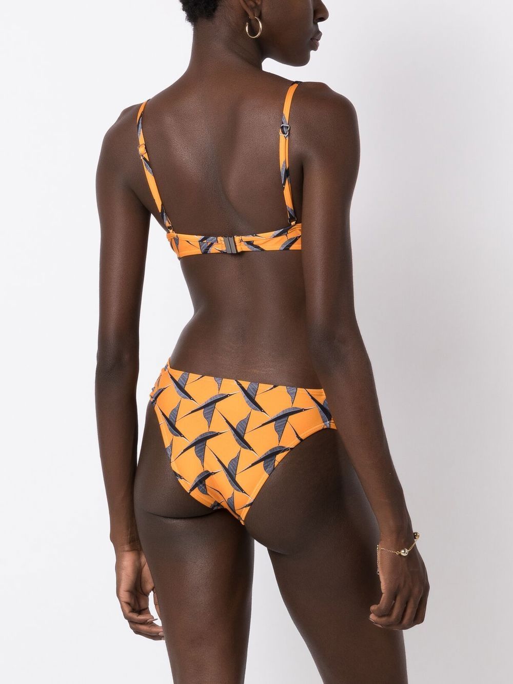 Shop Lygia & Nanny Vitória Bird-print Bikini Set In Orange