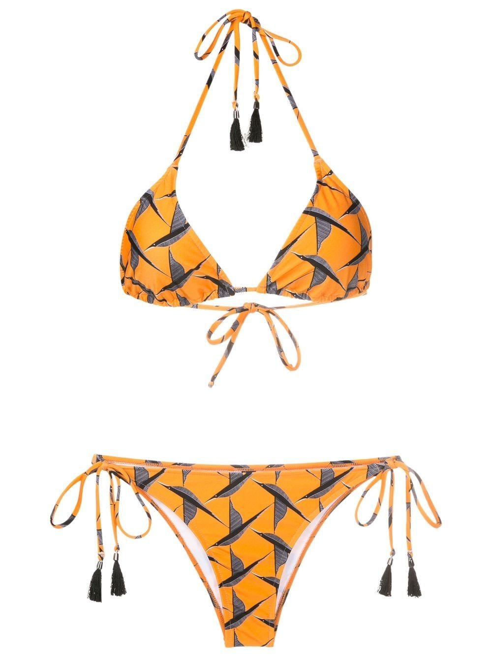 Lygia & Nanny Maya Bird-print Bikini Set In Orange