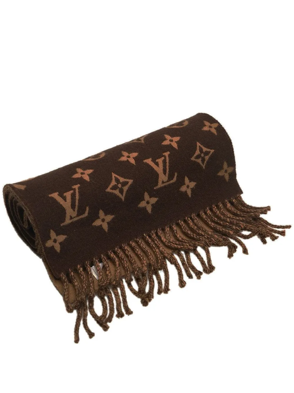 

Louis Vuitton x Supreme logo-jacquard cashmere-blend scarf - Brown