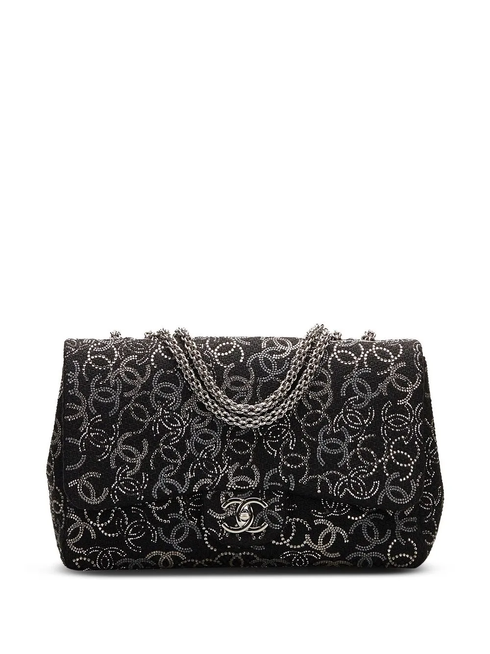 

CHANEL Pre-Owned 2009-2010 tweed Pundong Flap shoulder bag - Black