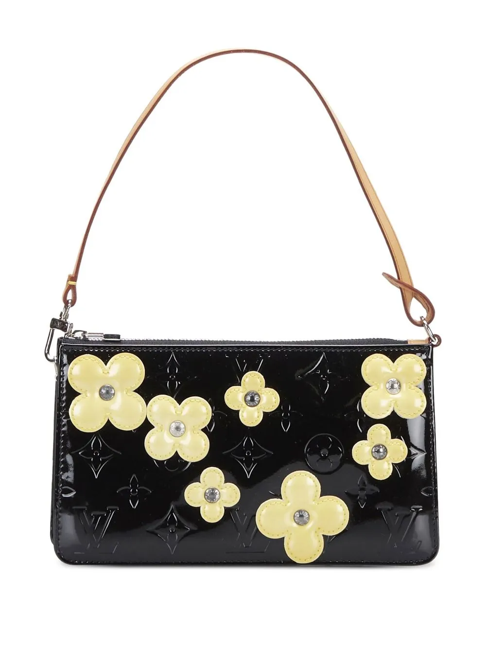 

Louis Vuitton 2001 pre-owned Vernis debossed monogram Lexington Fleurs handbag - Black