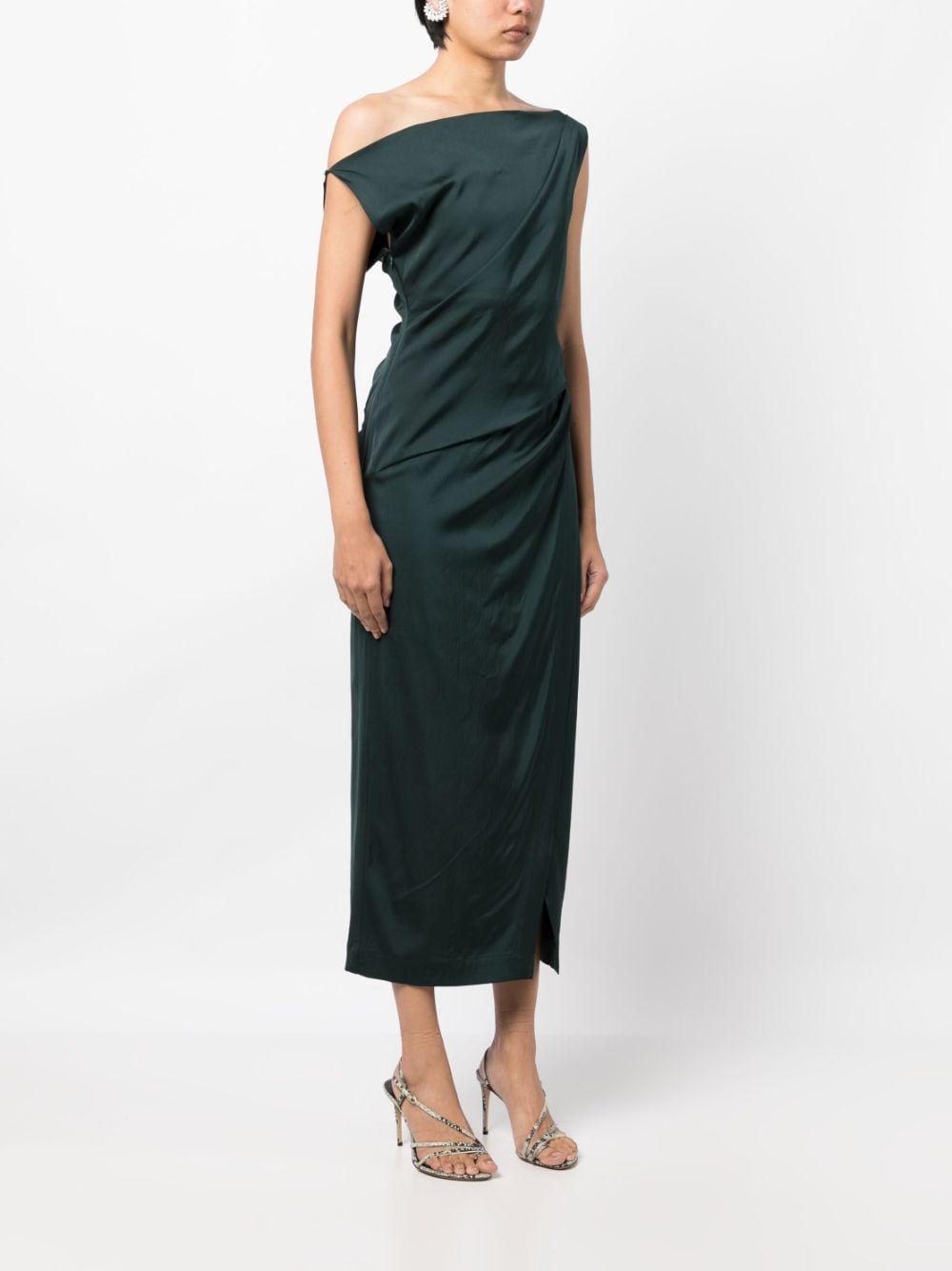 Shop Manning Cartell Savoir Faire One-shoulder Dress In Green