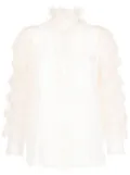 SHIATZY CHEN ruffled mulberry silk blouse - White