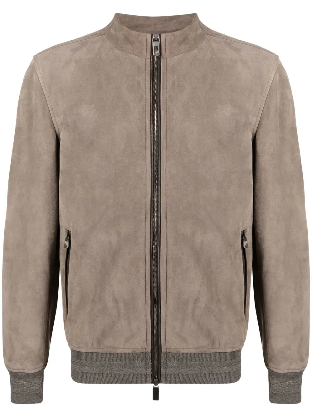 

Canali zip-up long-sleeve bomber jacket - Grey