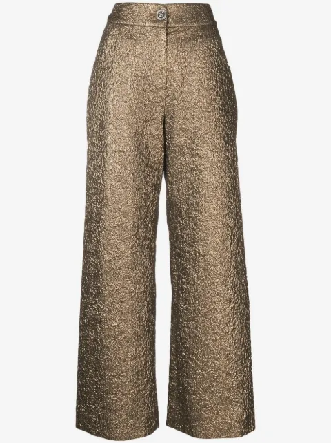 SHIATZY CHEN pantalones Genisi con textura metálica