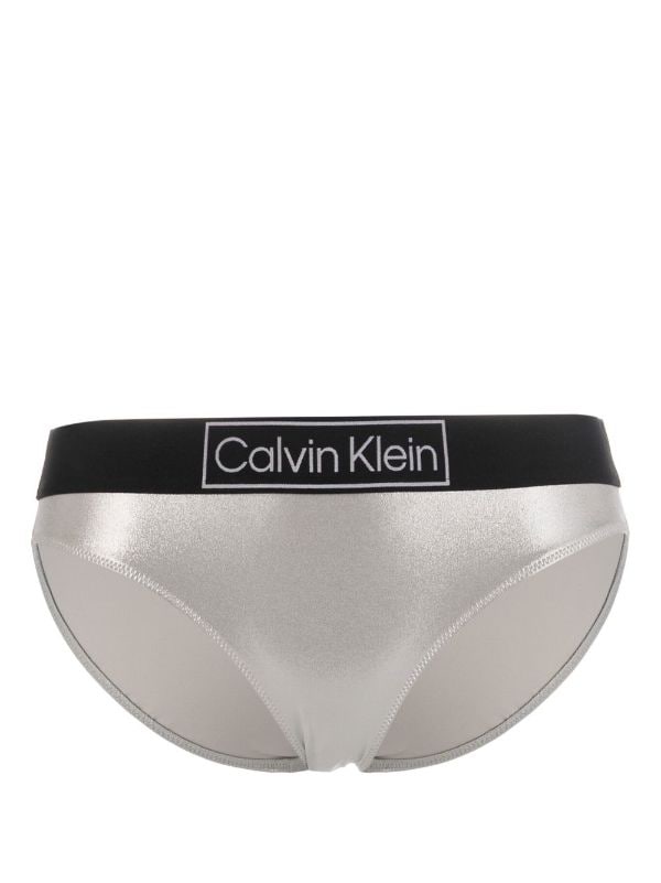 metallic-finish bikini bottoms