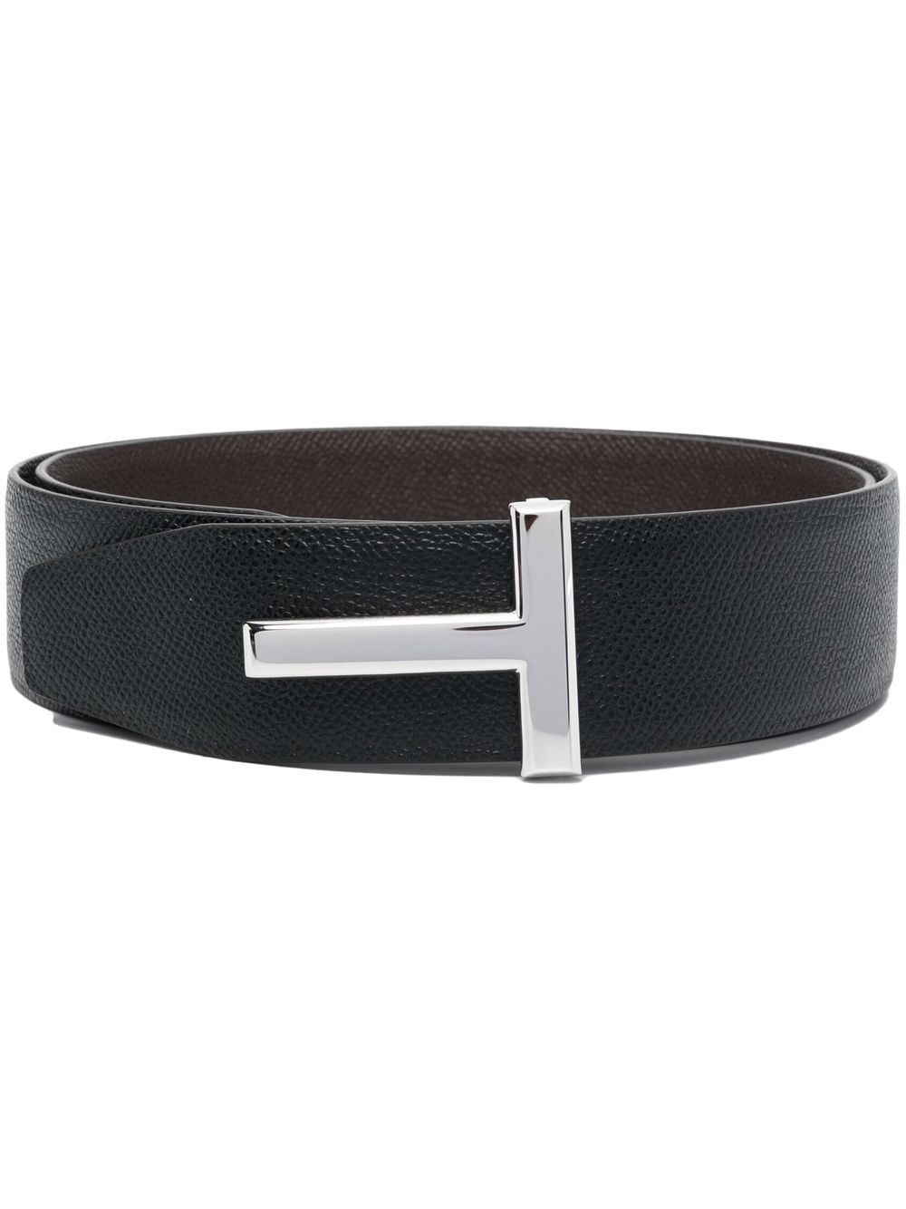 Shop Tom Ford T Logo-buckle Leather Belt In Brown