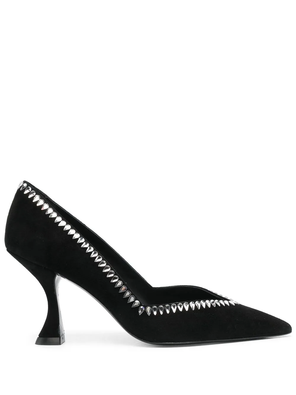 Stuart Weitzman Crystal-embellished Pumps In Black