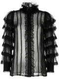 SHIATZY CHEN ruffled mulberry silk blouse - Black