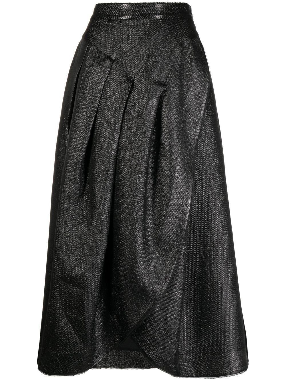 Shiatzy Chen Genisis Asymmetric Wrap Skirt In Black