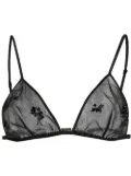 Prada embroidered-detail sheer silk bralette - Black