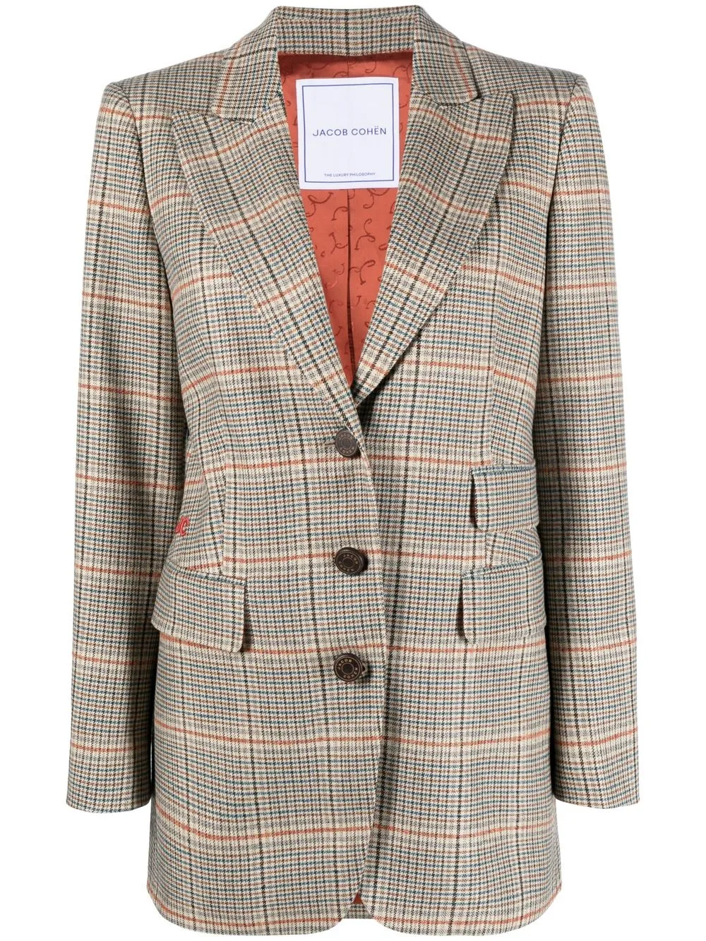 

Jacob Cohën check single-breasted blazer - Neutrals