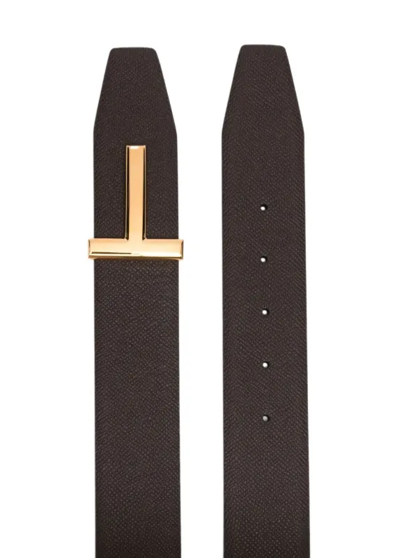 TOM FORD Reversible T Logo Leather Belt | Brown | FARFETCH