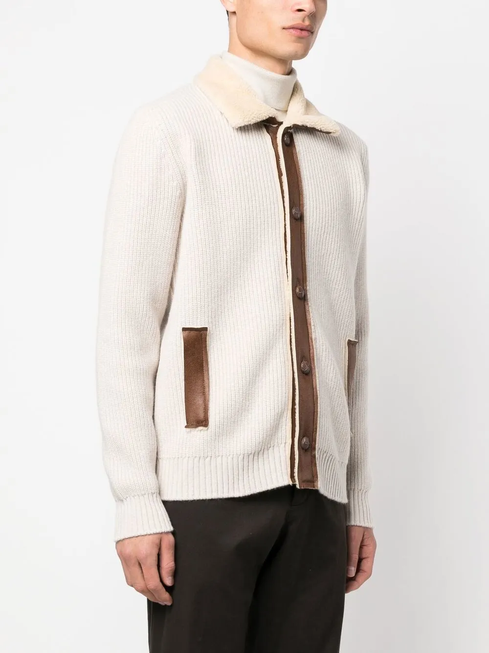 Fileria Shearling Collar ribknit Jacket Farfetch