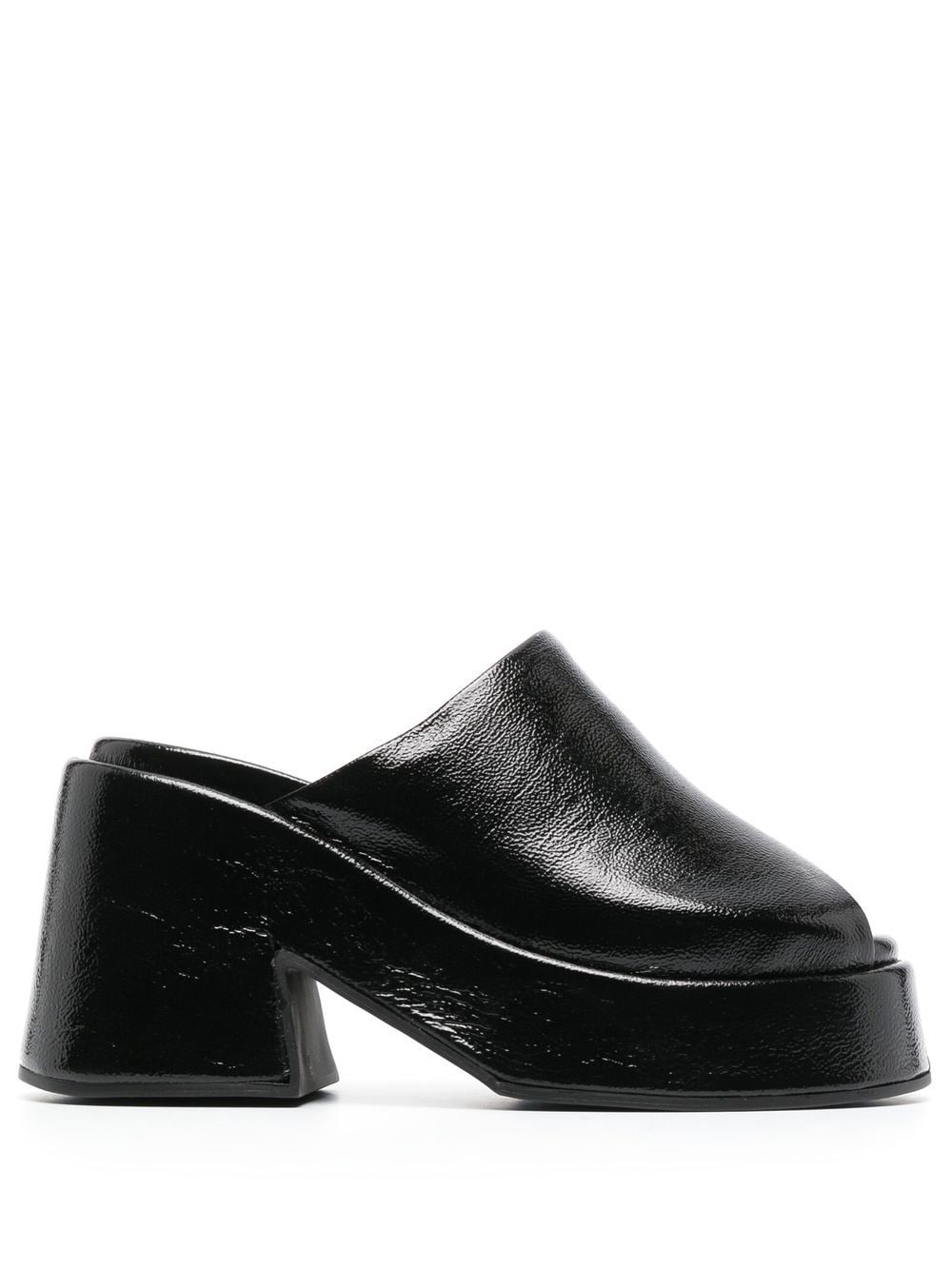 Shop Ganni 95mm Leather Sandals In 黑色