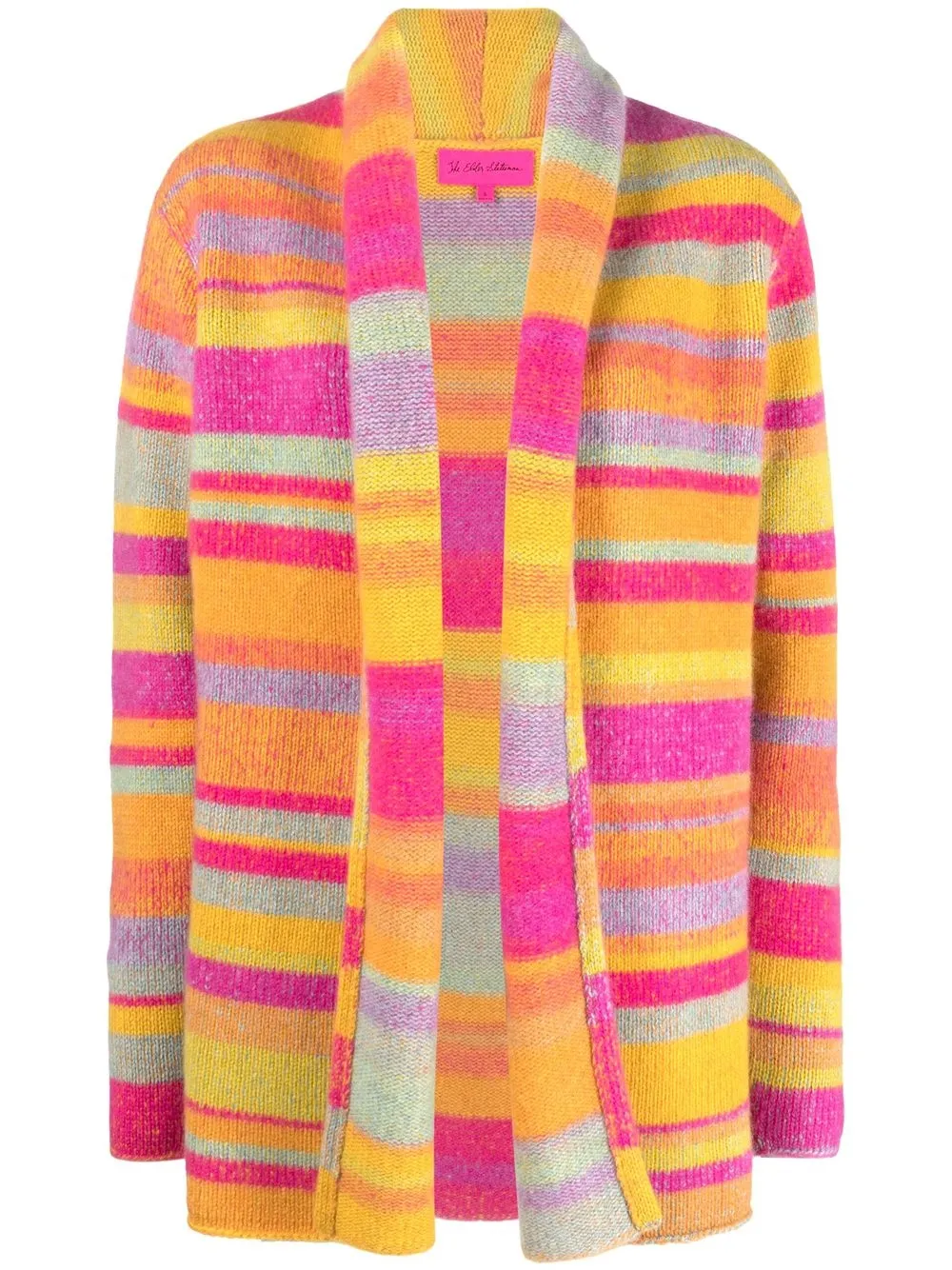 

The Elder Statesman striped shawl-lapel cardigan - Pink