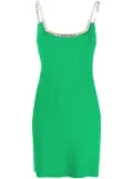 Rabanne rhinestone-trimmed minidress - Green