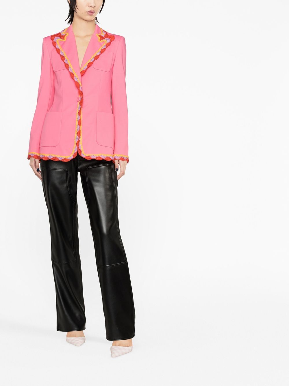 Moschino Blazer met macramé afwerking - Roze