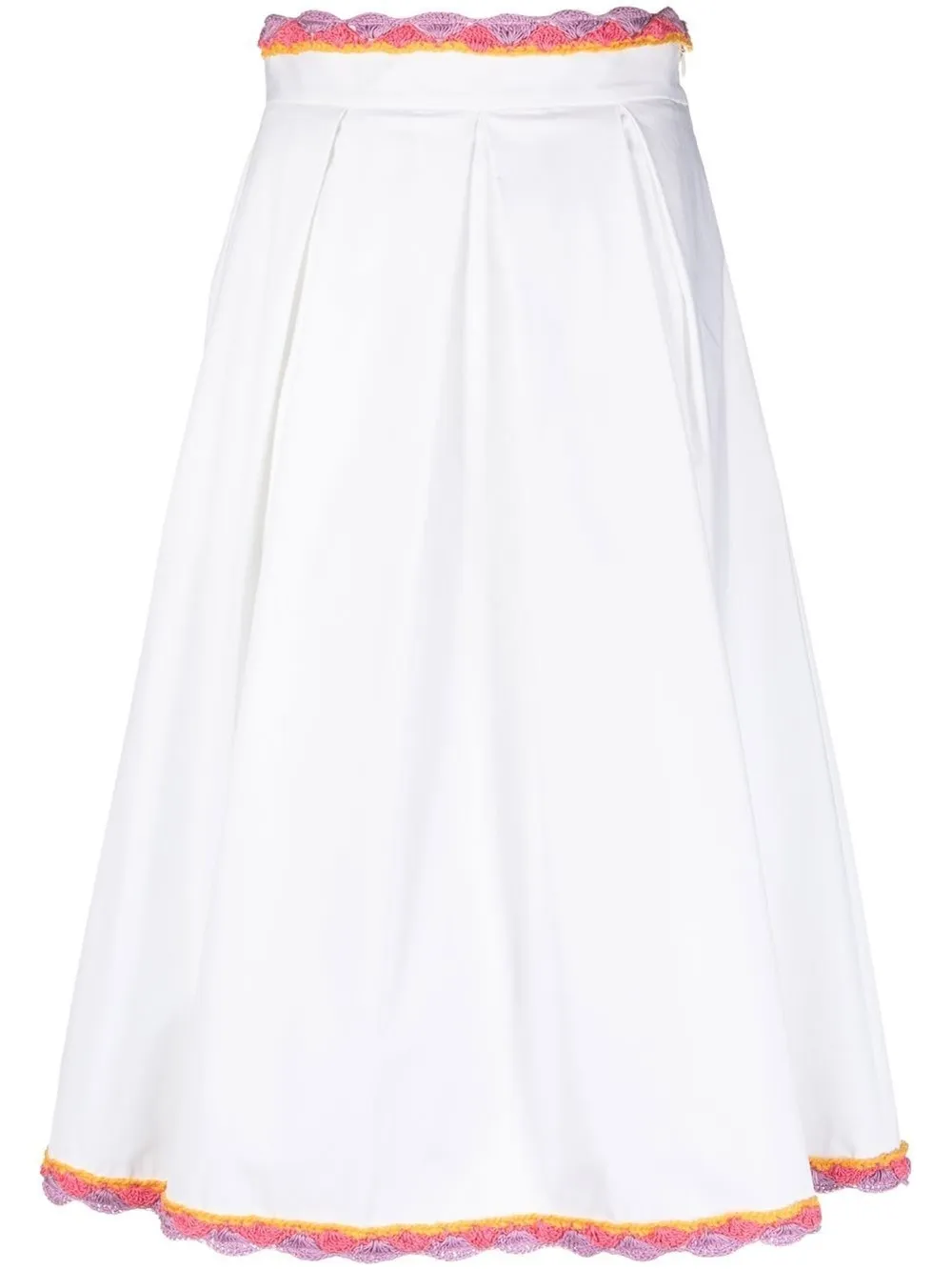 Moschino Lace-trim A-line Skirt In White