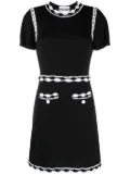 Moschino lace-trim knitted dress - Black