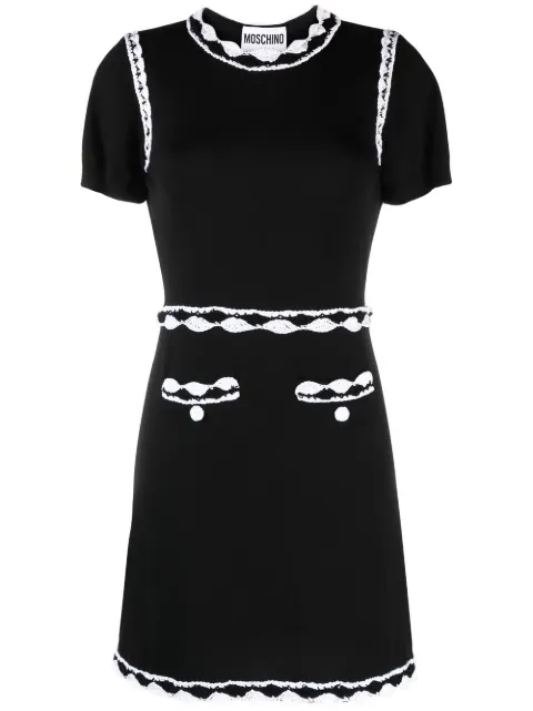 Moschino lace-trim knitted dress
