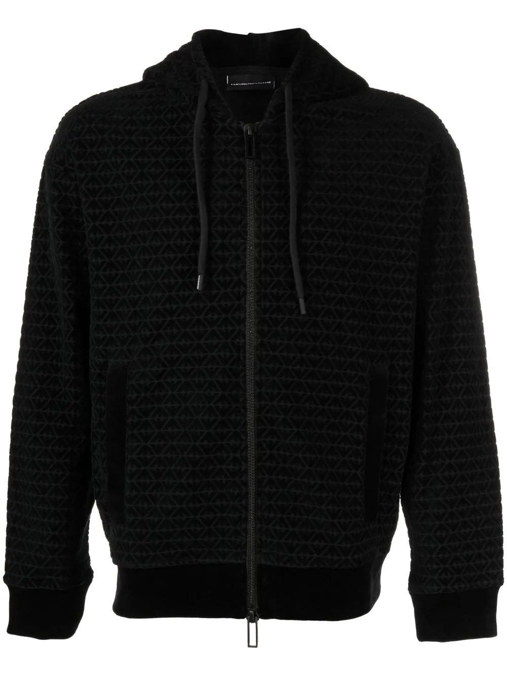 

Emporio Armani geometric-print zip-up hoodie - Black