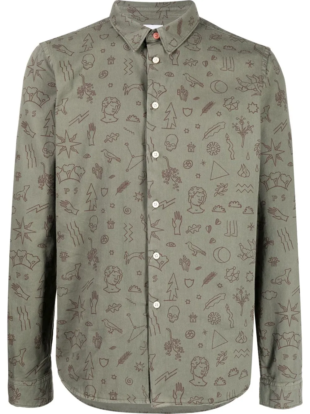 

PS Paul Smith graphic-print long-sleeve shirt - Green