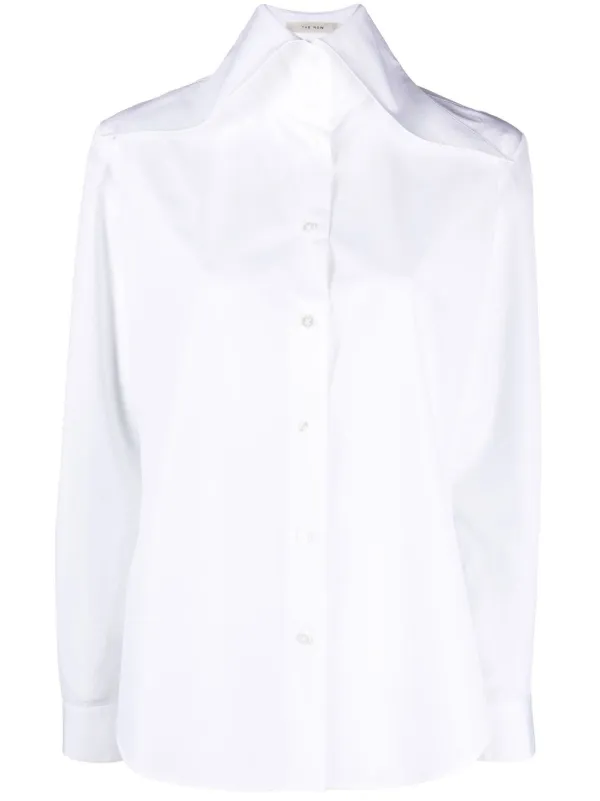 The Row ポインテッドカラー シャツ | ホワイト | FARFETCH JP The Row ポインテッドカラー シャツ | ホワイト | FARFETCH JP