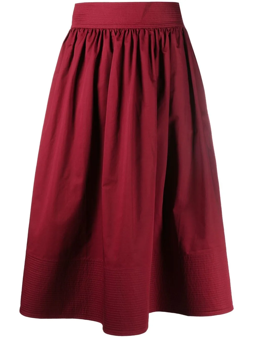 

Co pleated cotton midi skirt - Red