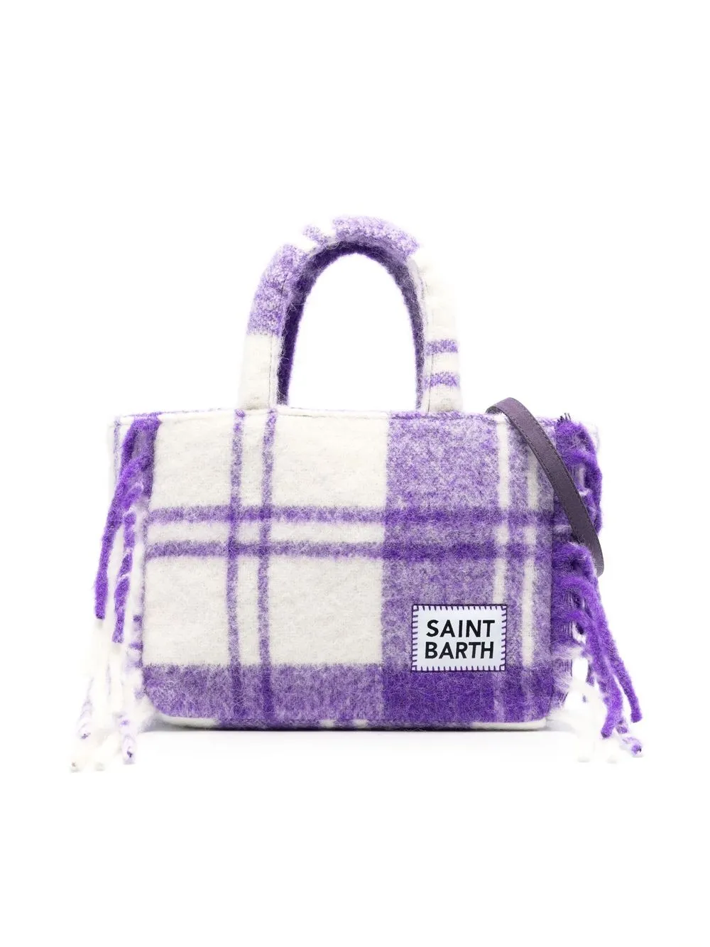 

MC2 Saint Barth Kids check-pattern tote bag - Purple