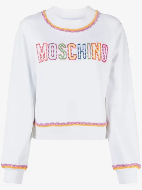 Moschino sudadera con ribete de macramé