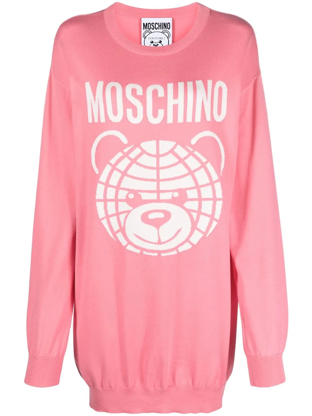 

Moschino vestido estilo sudadera con logo estampado - Rosado