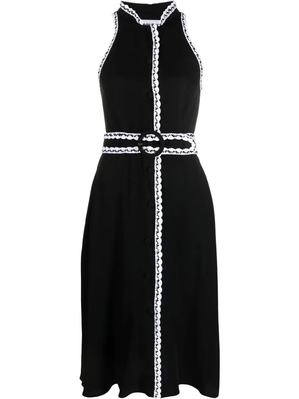 

Moschino contrast-stitch belted midi dress - Black